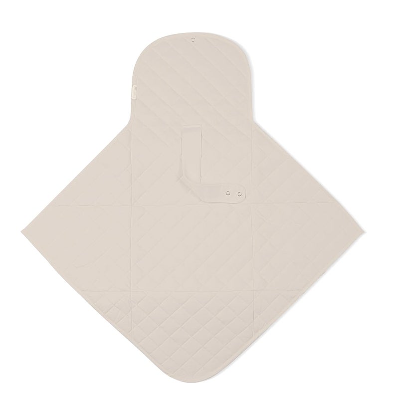 MakeMake Organics Organic Portable Changing Pad GOTS Certified Organic Cotton Fill Portable Diaper Changing Mat Diaper Clutch Changing Station Kit Compact Travel Pad (33"x34", Solid Taupe) - Image 3